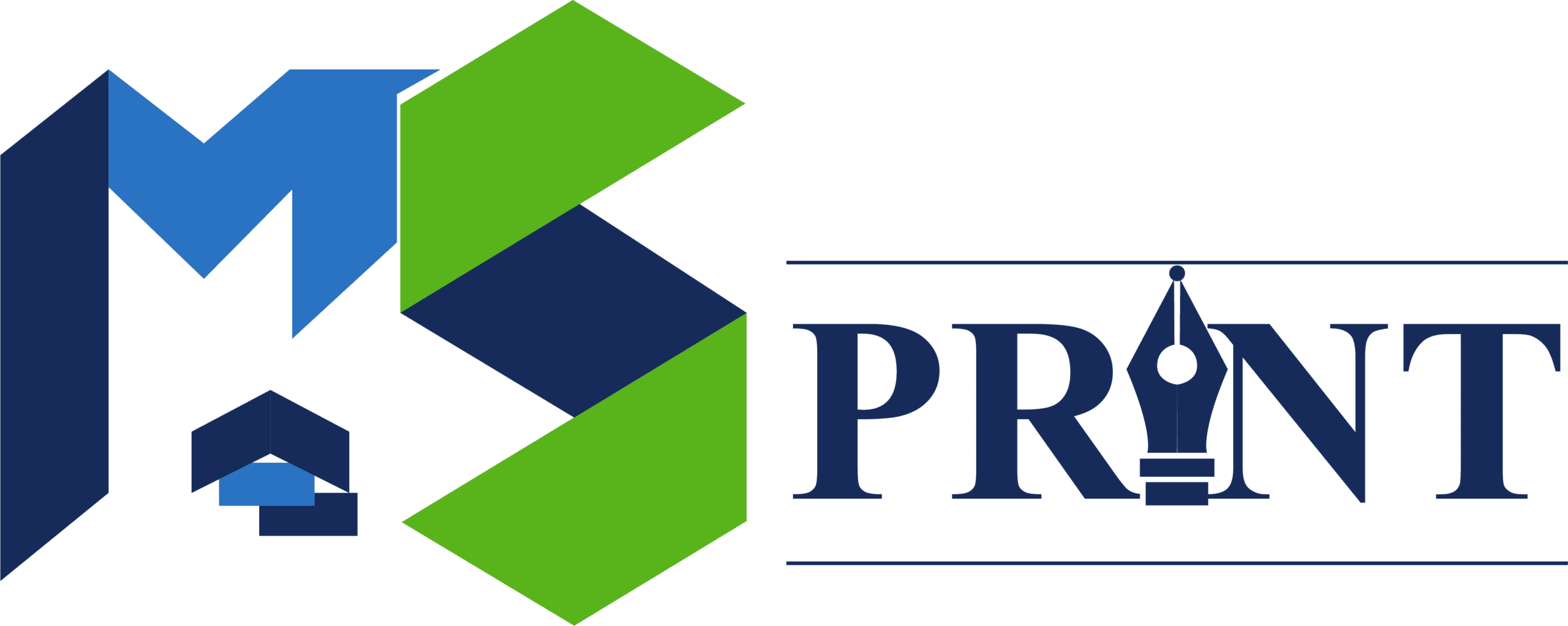 Ms Print Logo Navy-Blue-green VECTOR white